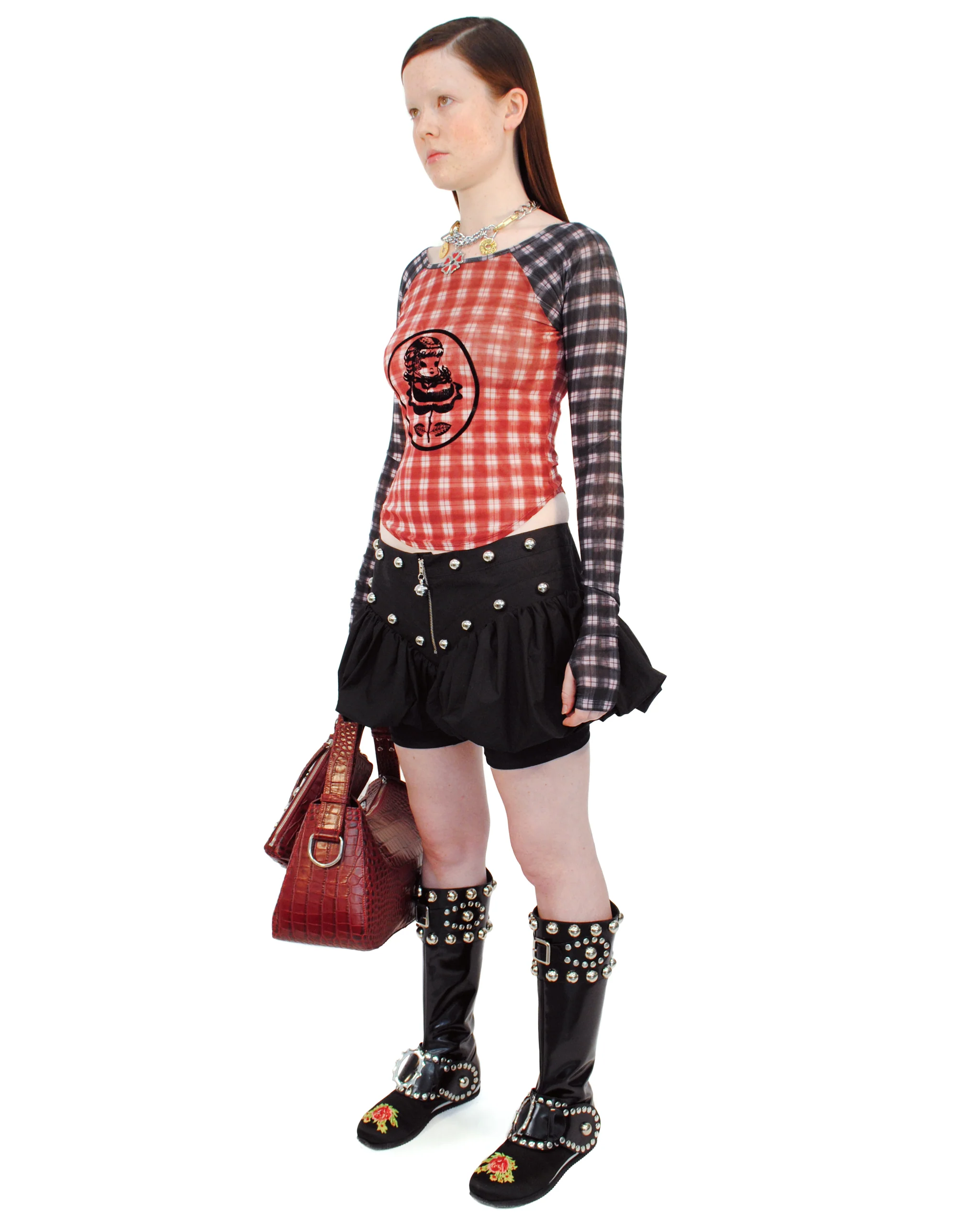 Angelica Flocked Long Sleeve Top - Image 2