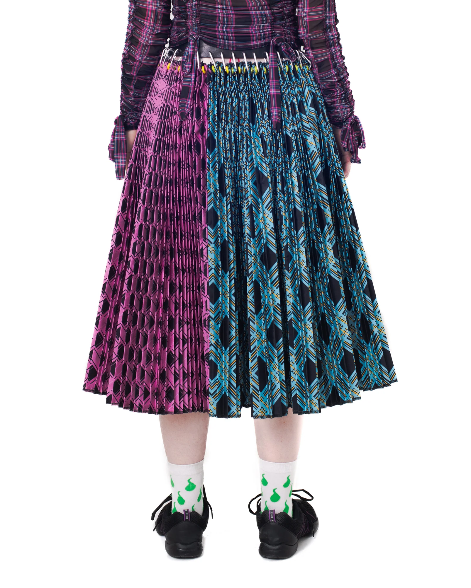 Black Belt Argyle Midi Skirt - Image 3