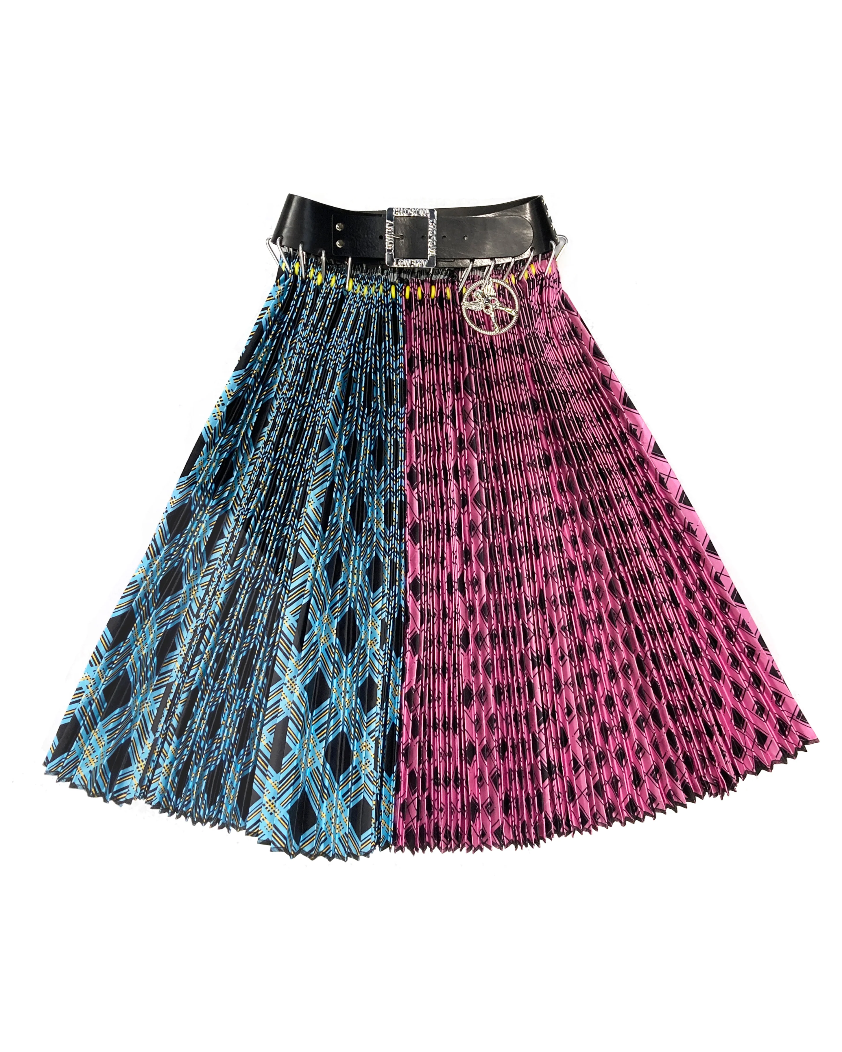 Black Belt Argyle Midi Skirt - Image 5