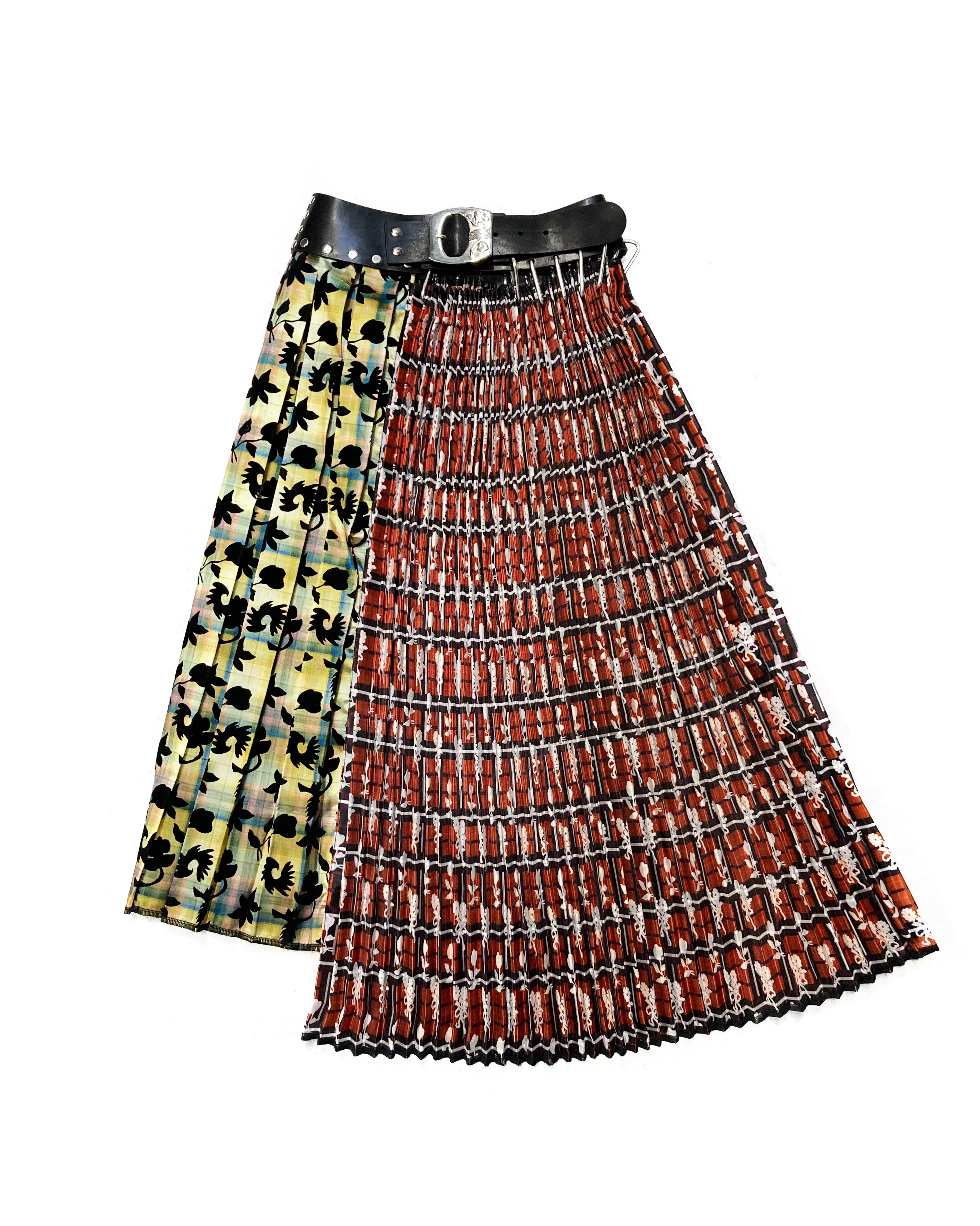 Black Belt Mix Flock Midi Skirt - Image 5
