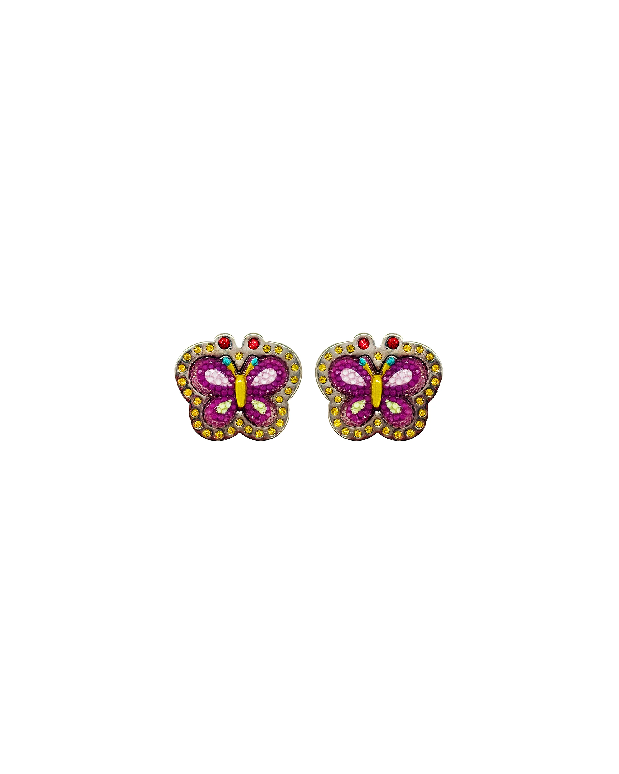 Blinged Out Butterfly Stud Earrings