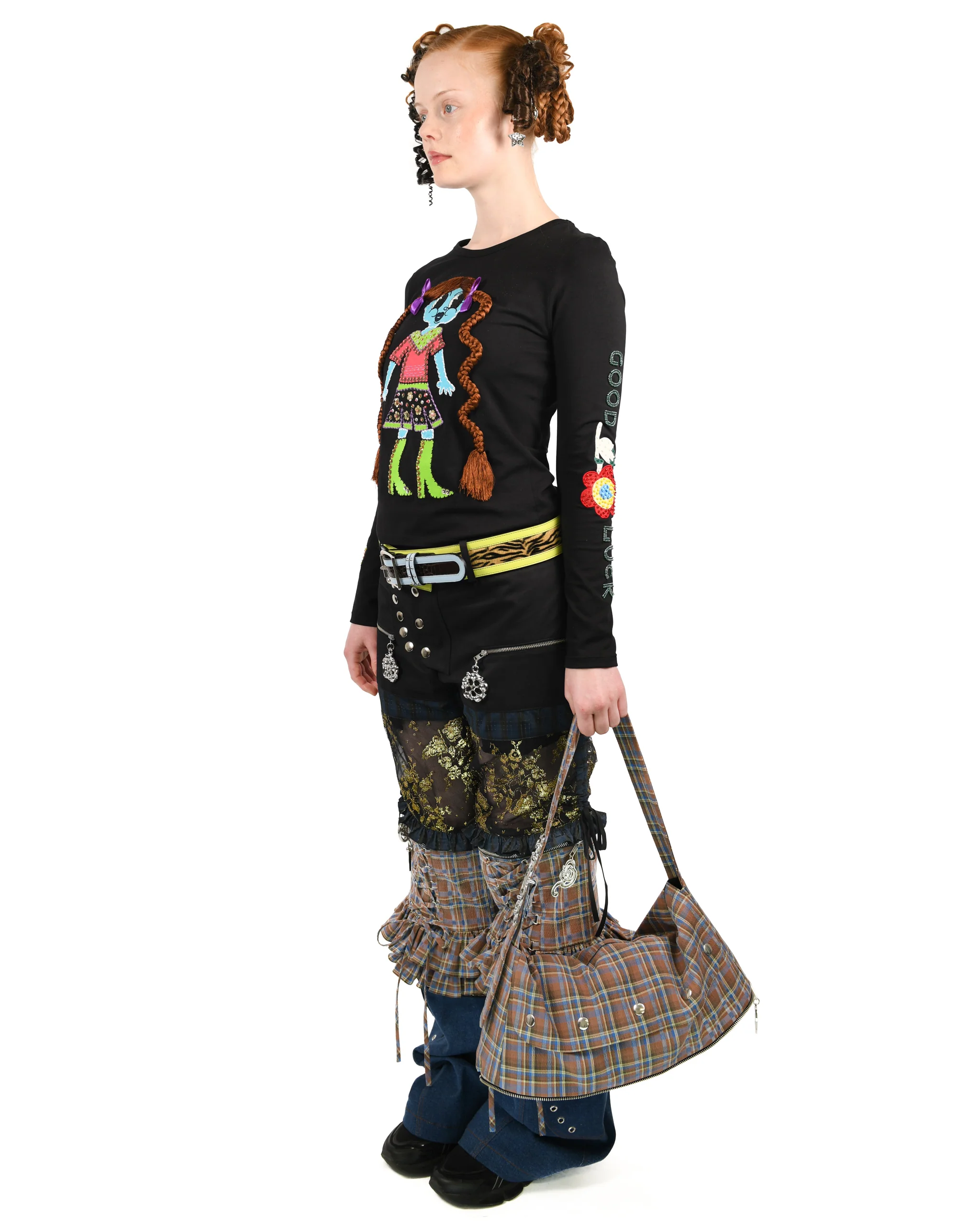 Blue Emma Beaded Jersey Top - Image 2