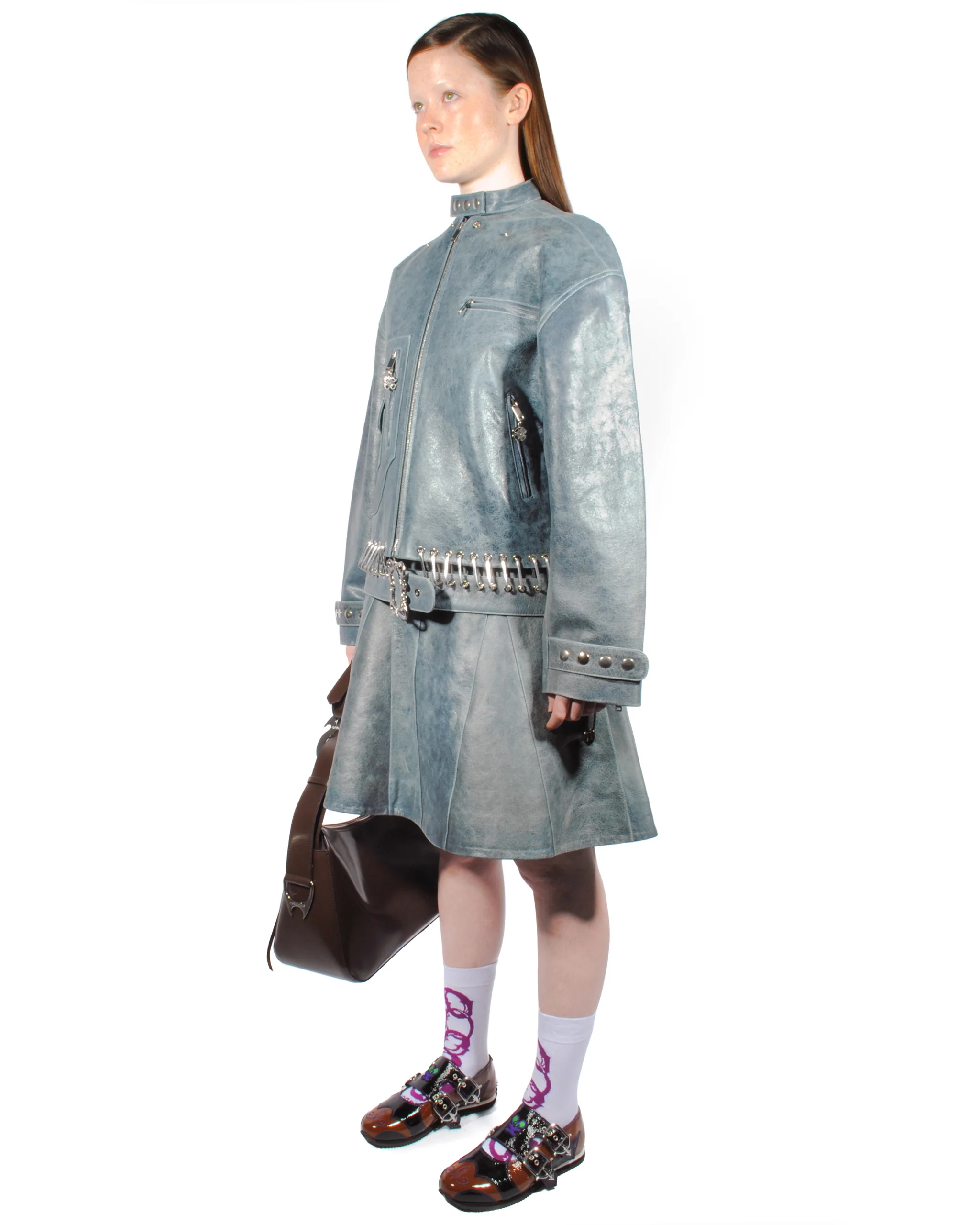 Blue Leather Jacket - Image 2