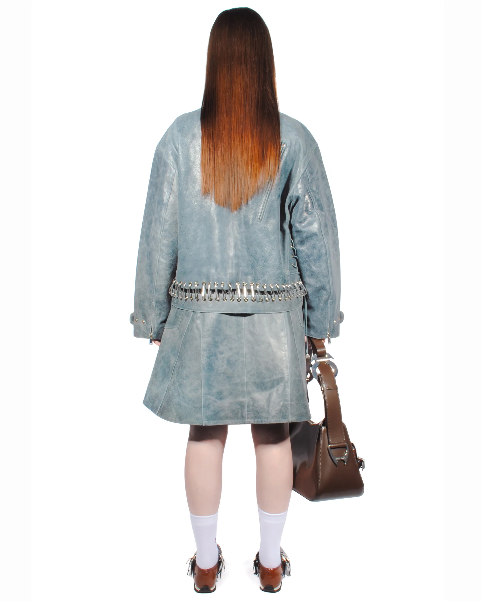 Blue Leather Jacket - Image 3