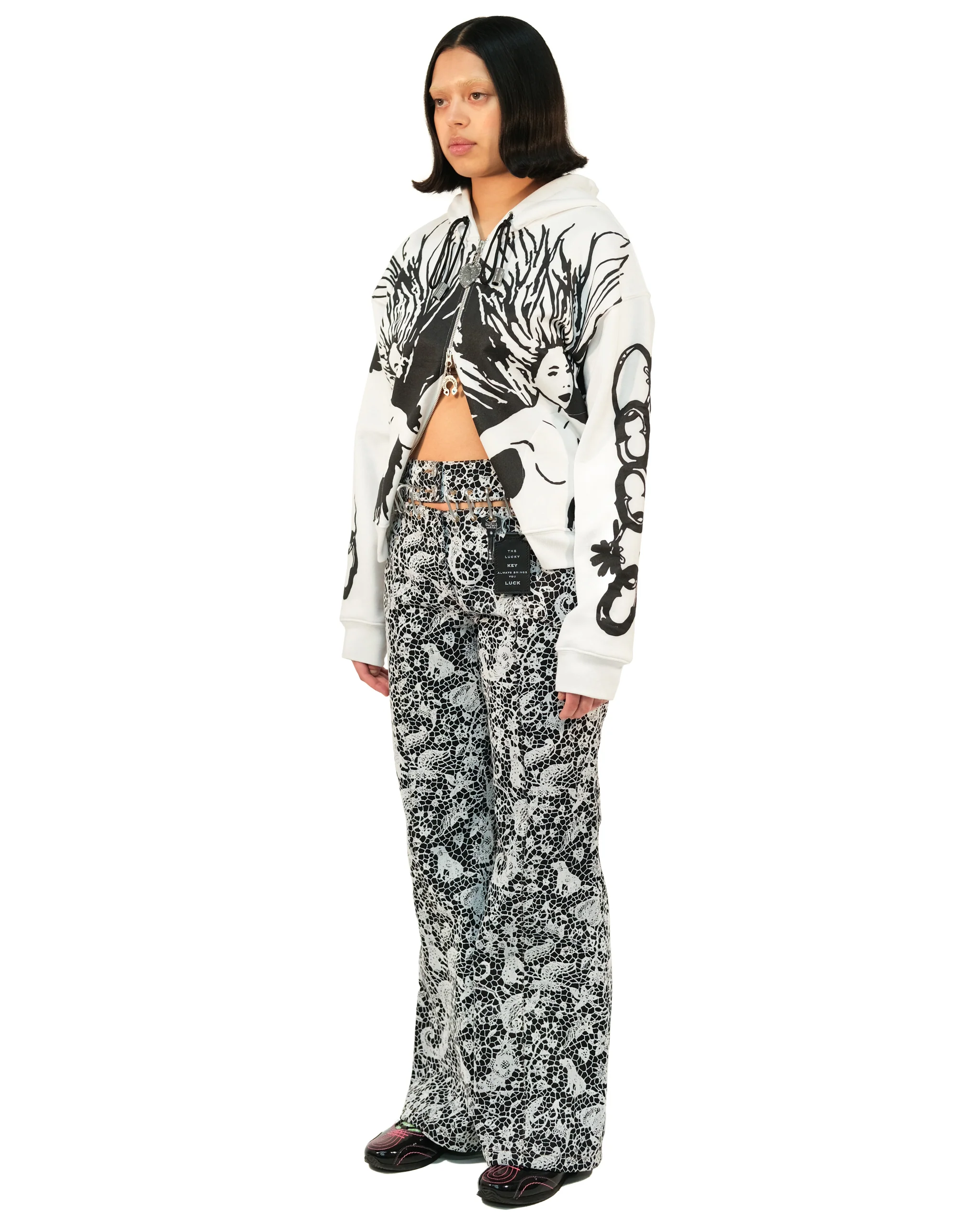 Bump Flocked Carabiner Jeans - Image 2