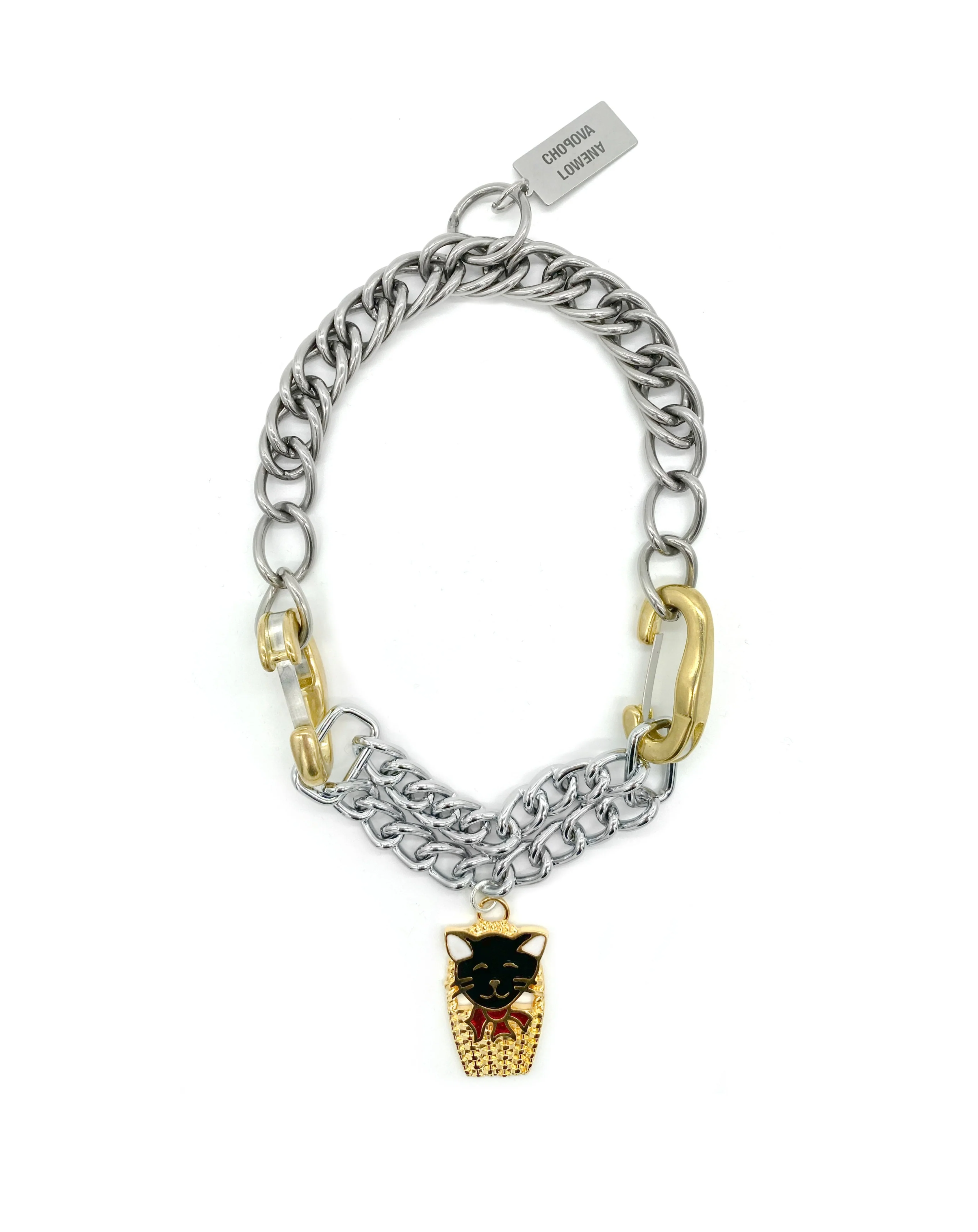 Cat Basket Curb Necklace