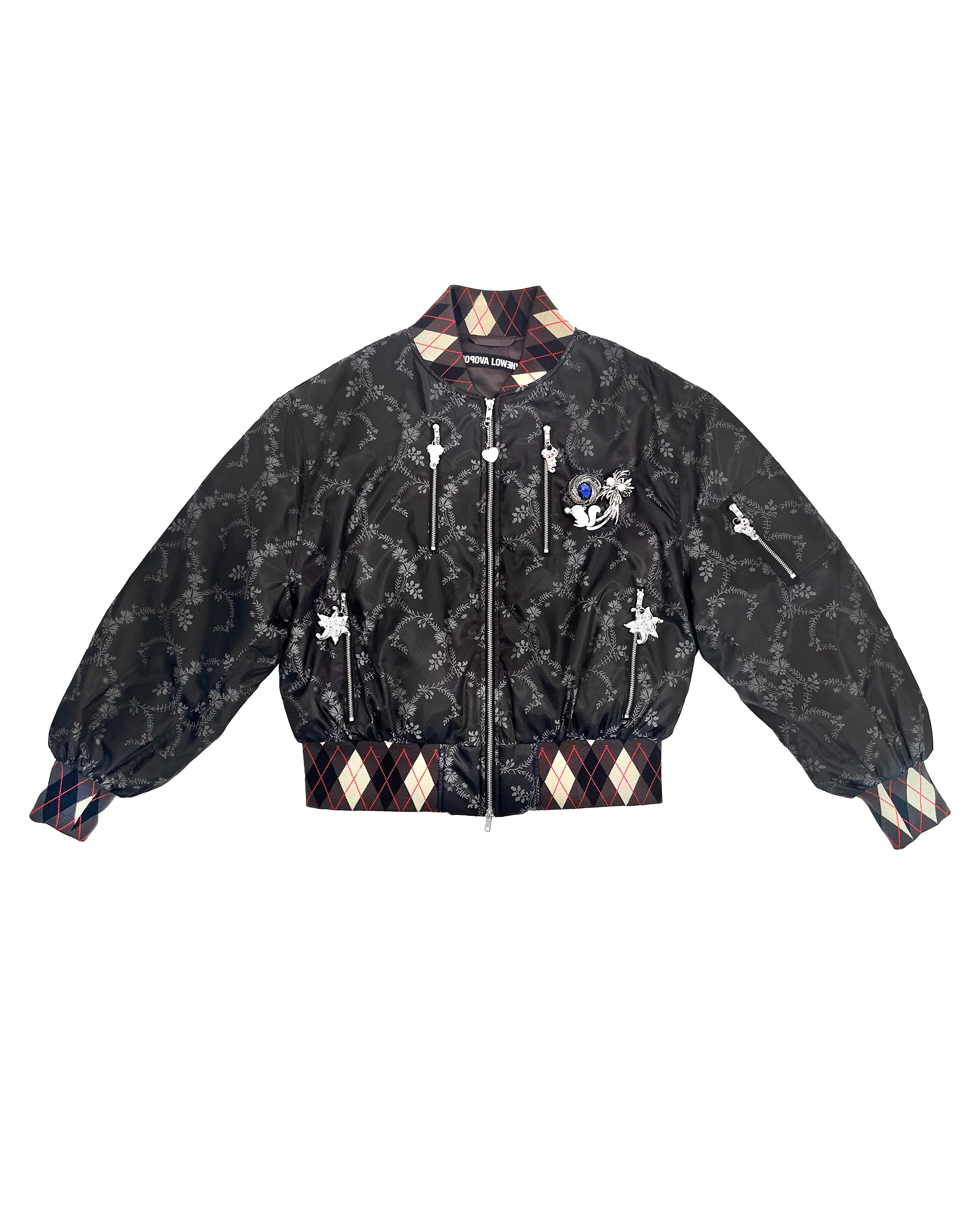 Crescent Black Bomber Jacket - Image 2