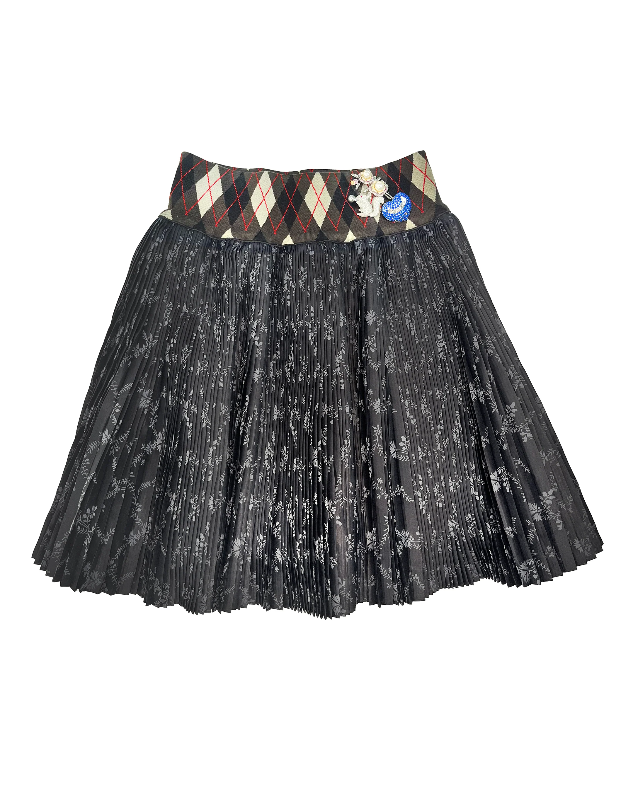 Crescent Black Pleated Knee Skirt - Image 2