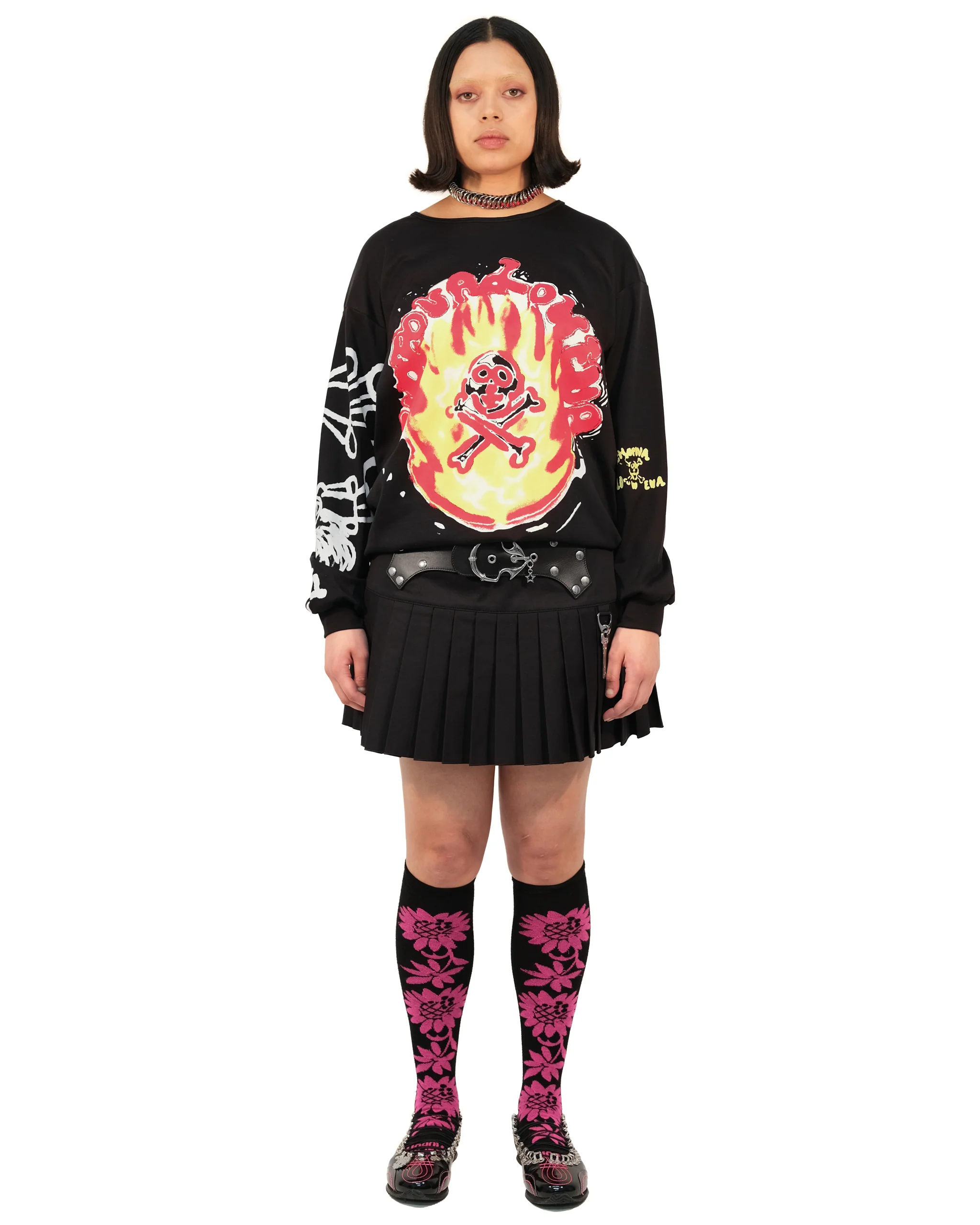 Cross Bones Oversized Jersey Top
