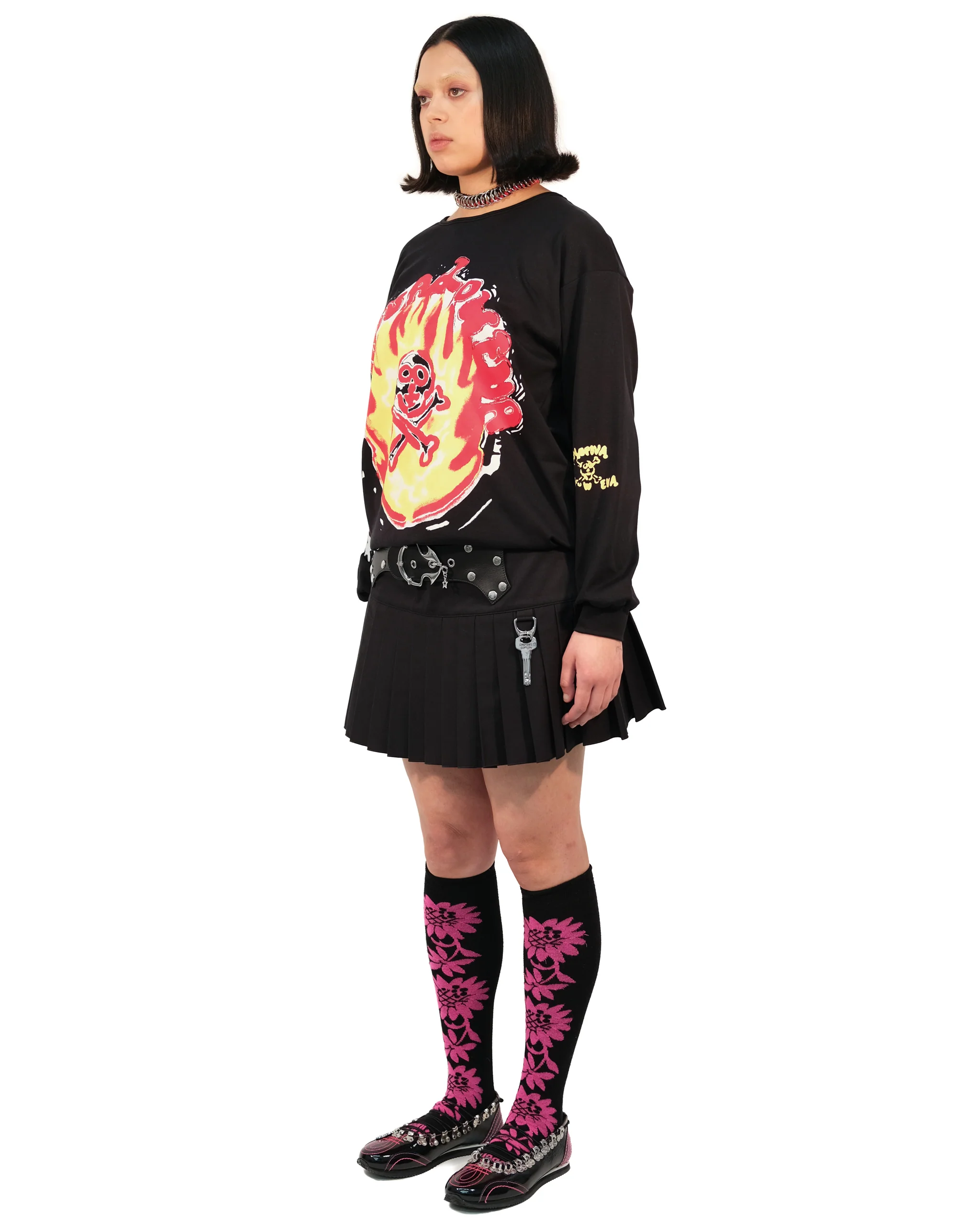 Cross Bones Oversized Jersey Top - Image 2
