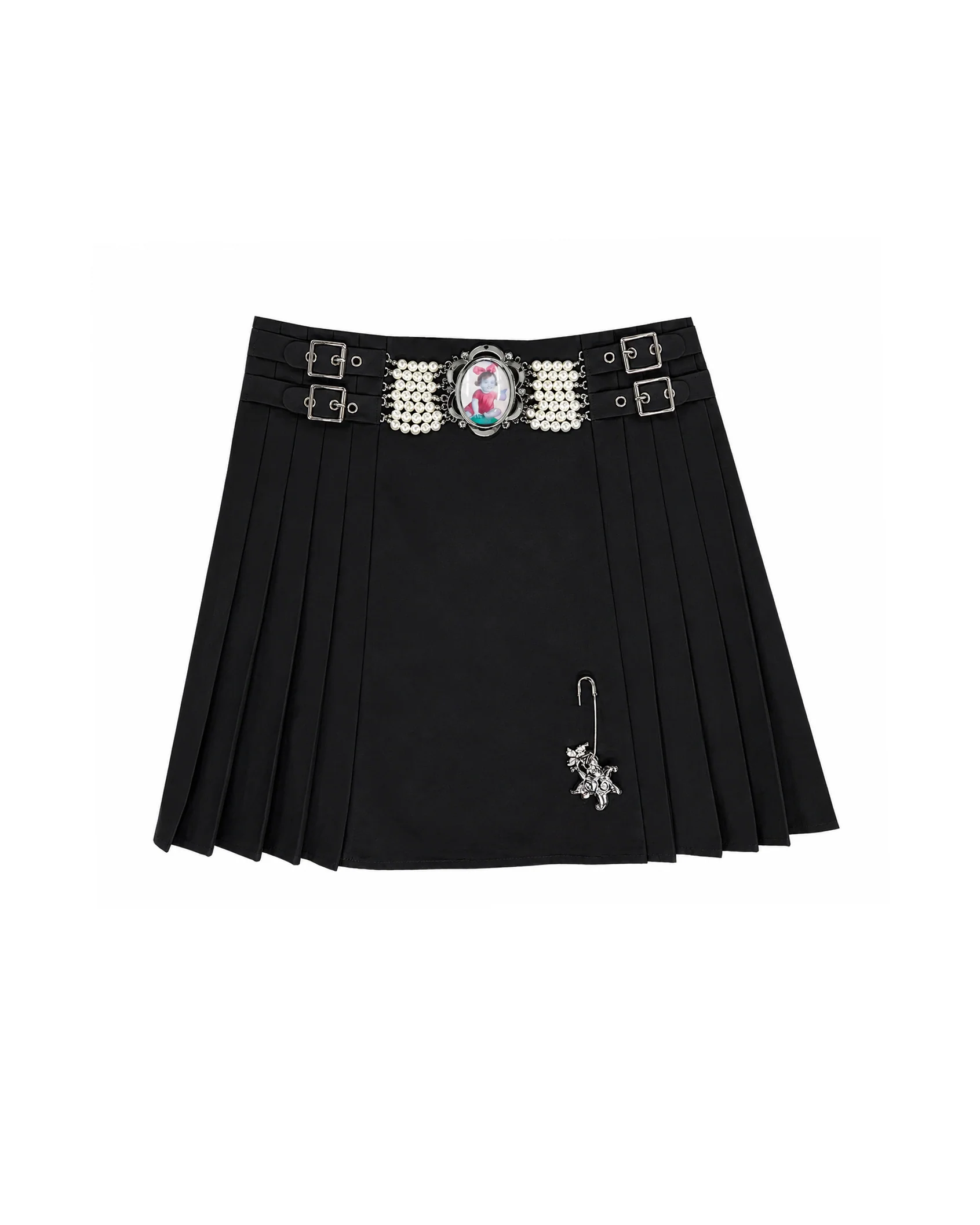 Duff Cameo Pearl Black Knee Kilt Skirt