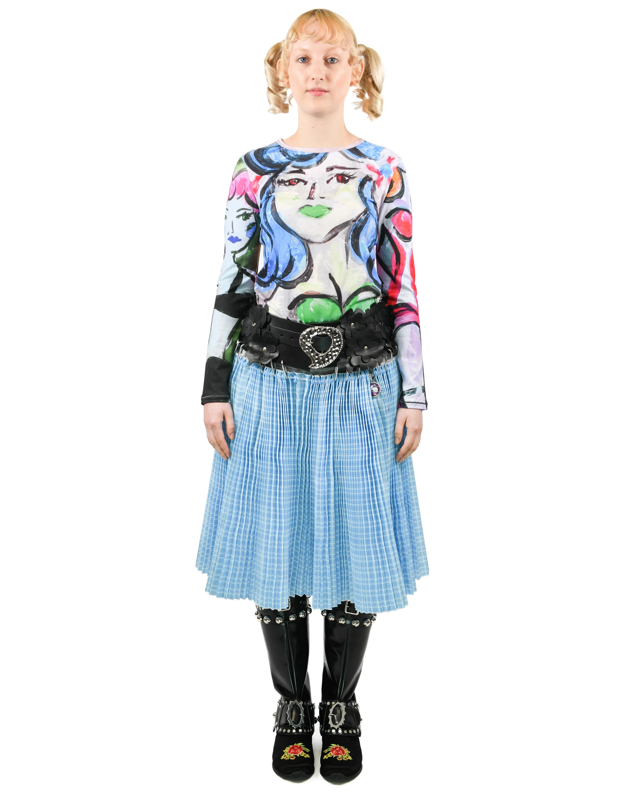Painted Pin Up Fitted Jersey Top