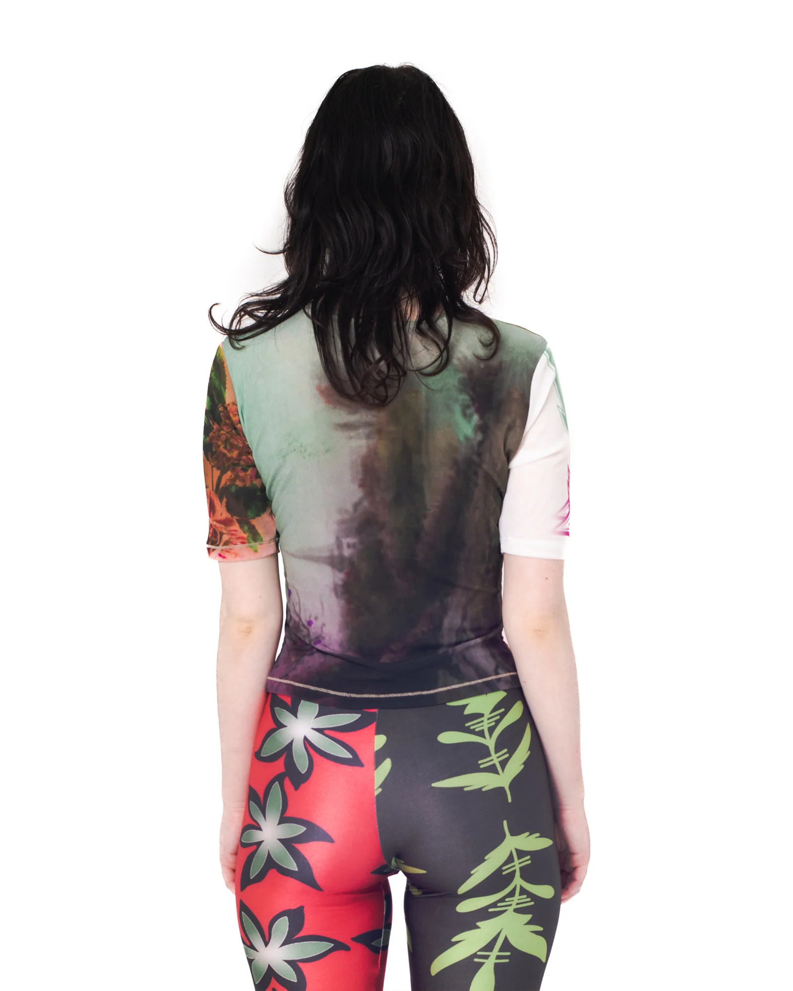 Floral Mesh Button Top - Image 3