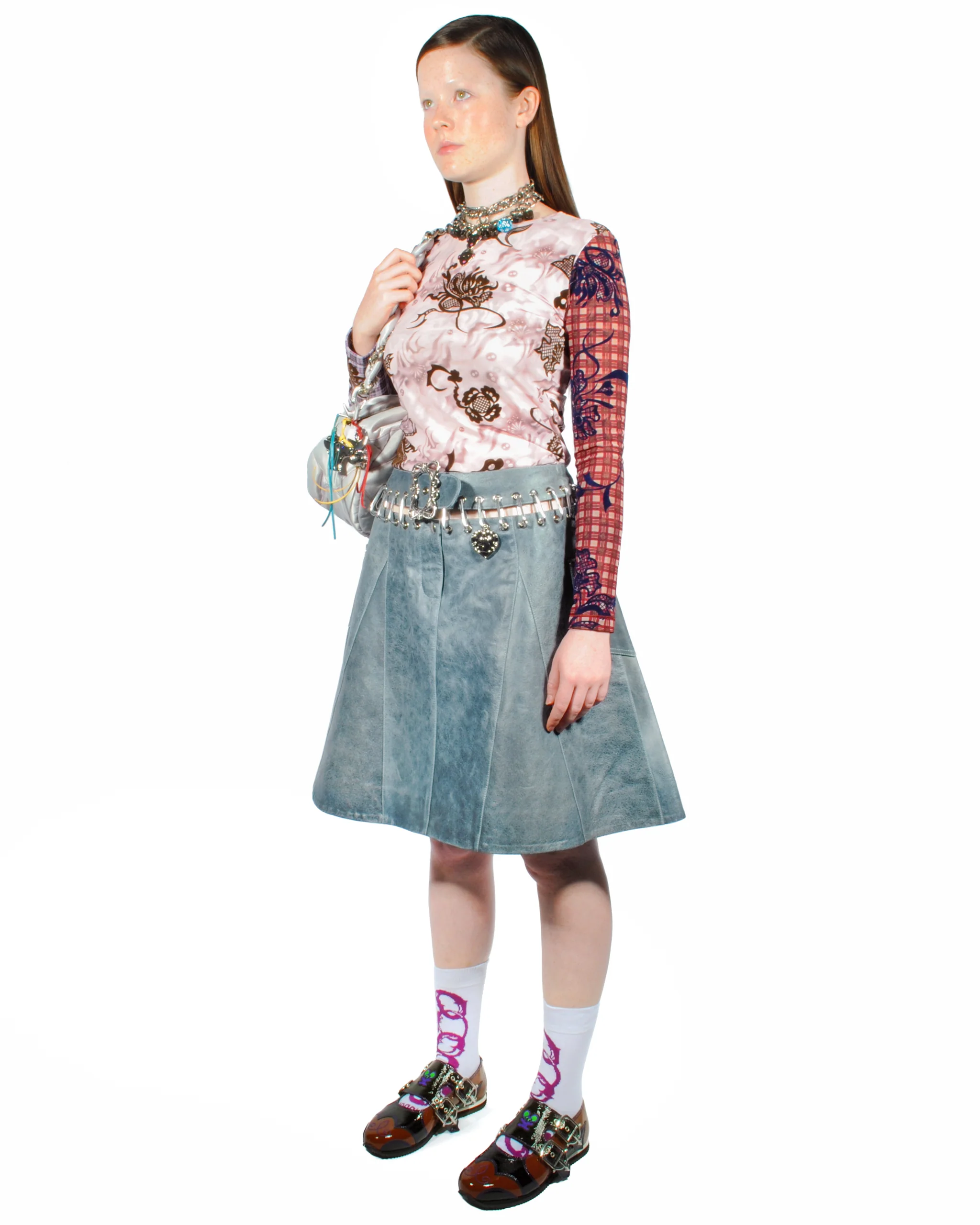 Frances Leather Knee Carabiner Skirt - Image 2
