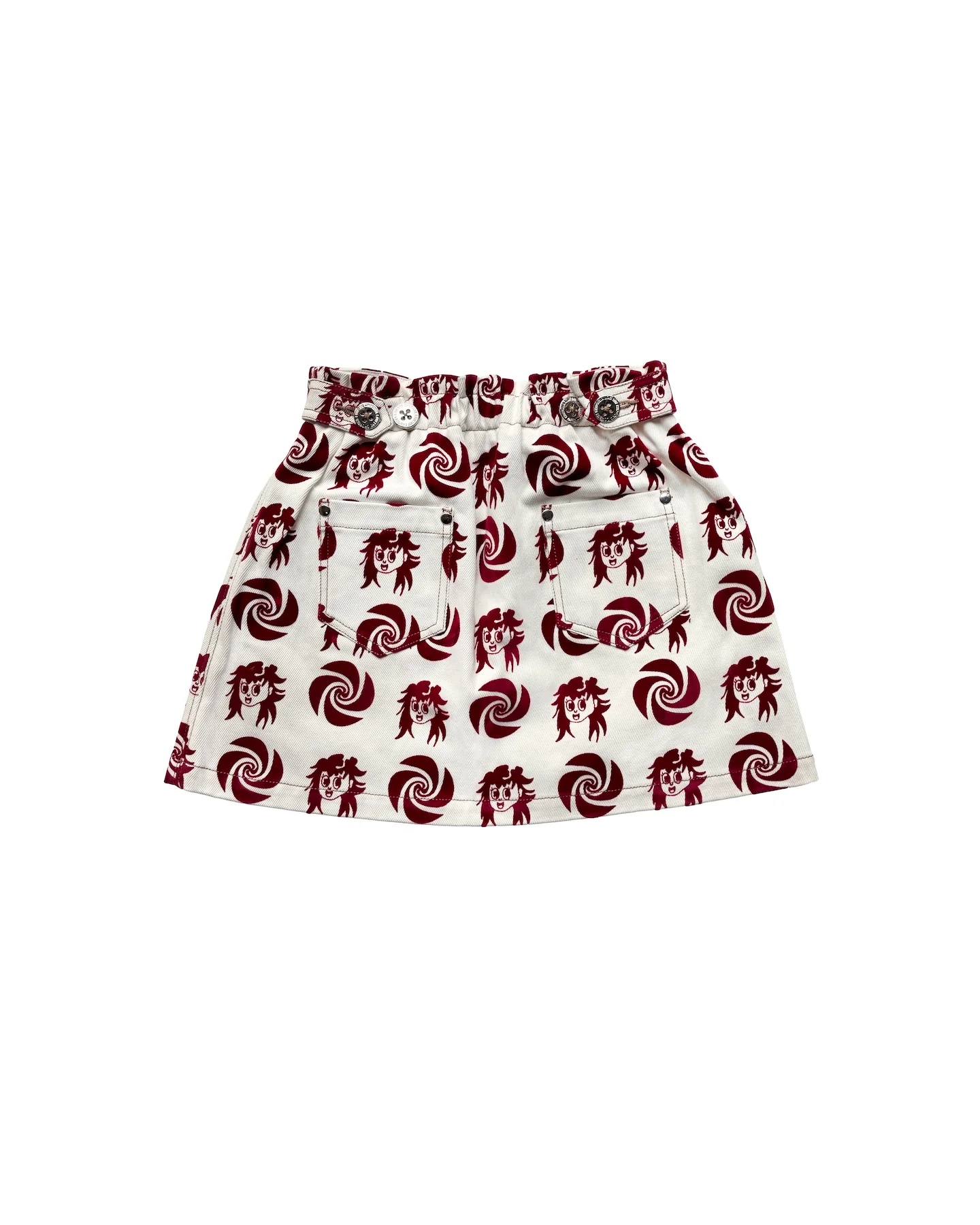 Kids Swirl Girl Flocked Denim Skirt - Image 2