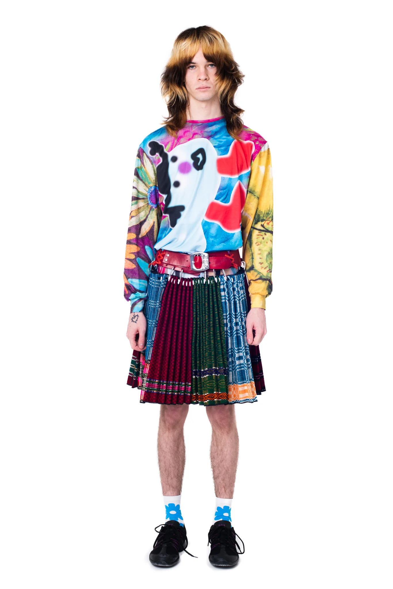 Leg on Blue Oversized Jersey Top - Image 2