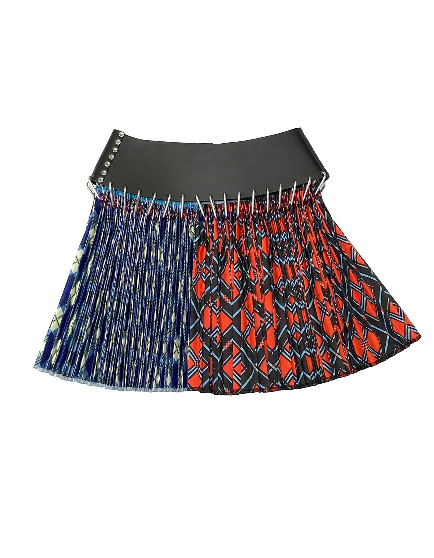 Mini Split Argyle Skirt Black Belt - Image 2