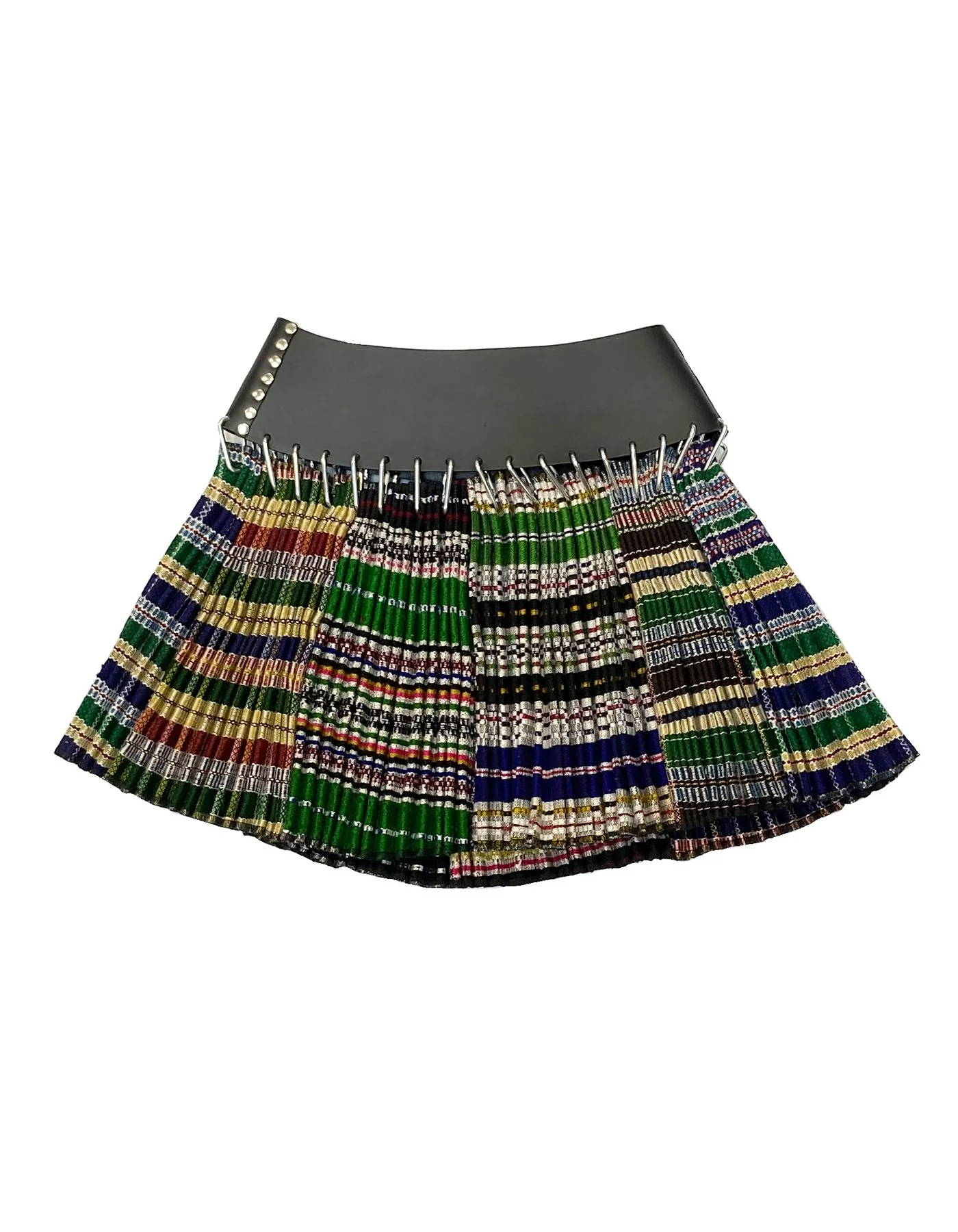 Mini Wool Skirt with Black Belt - Image 2