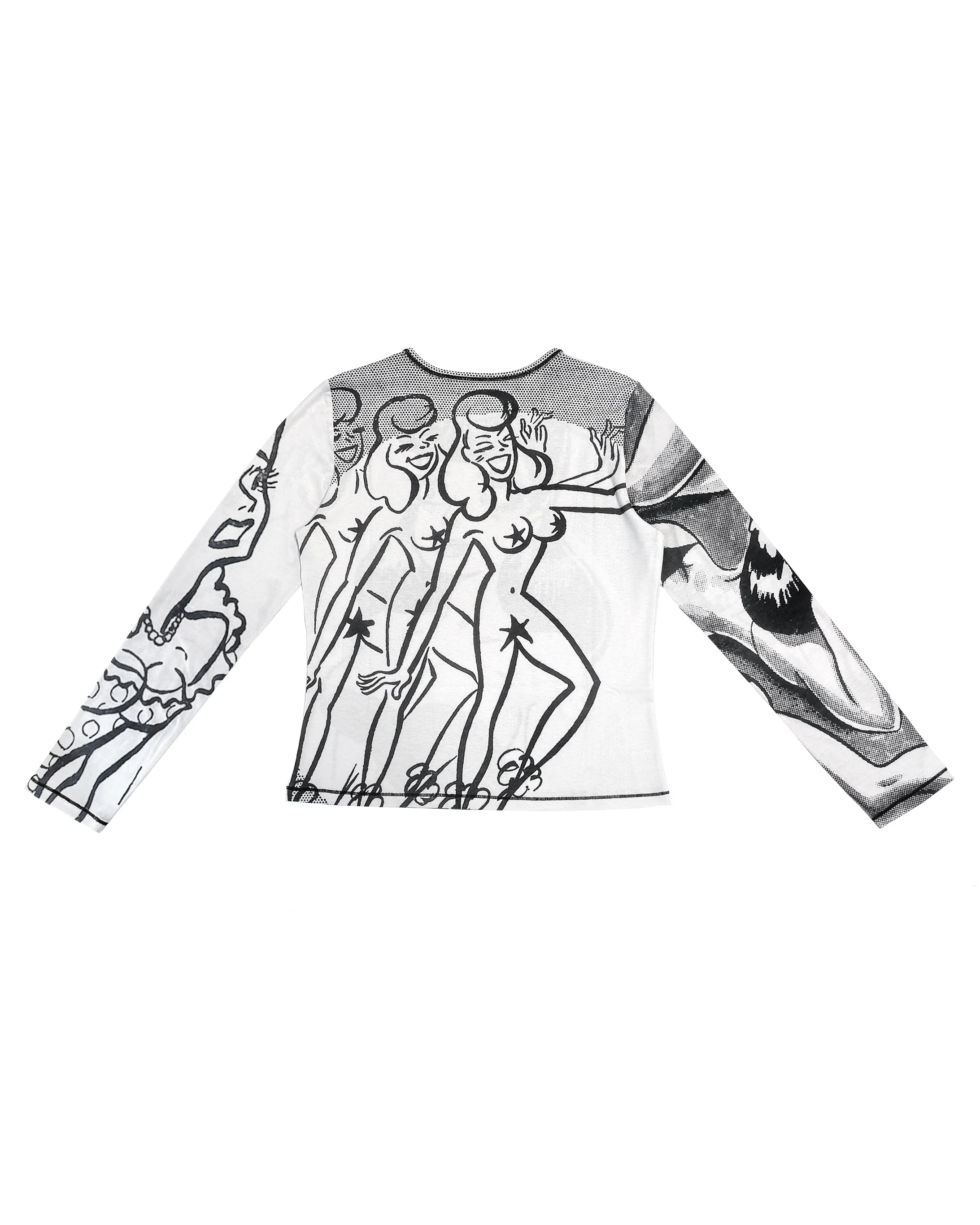 Newsprint Fitted Jersey Top - Image 3
