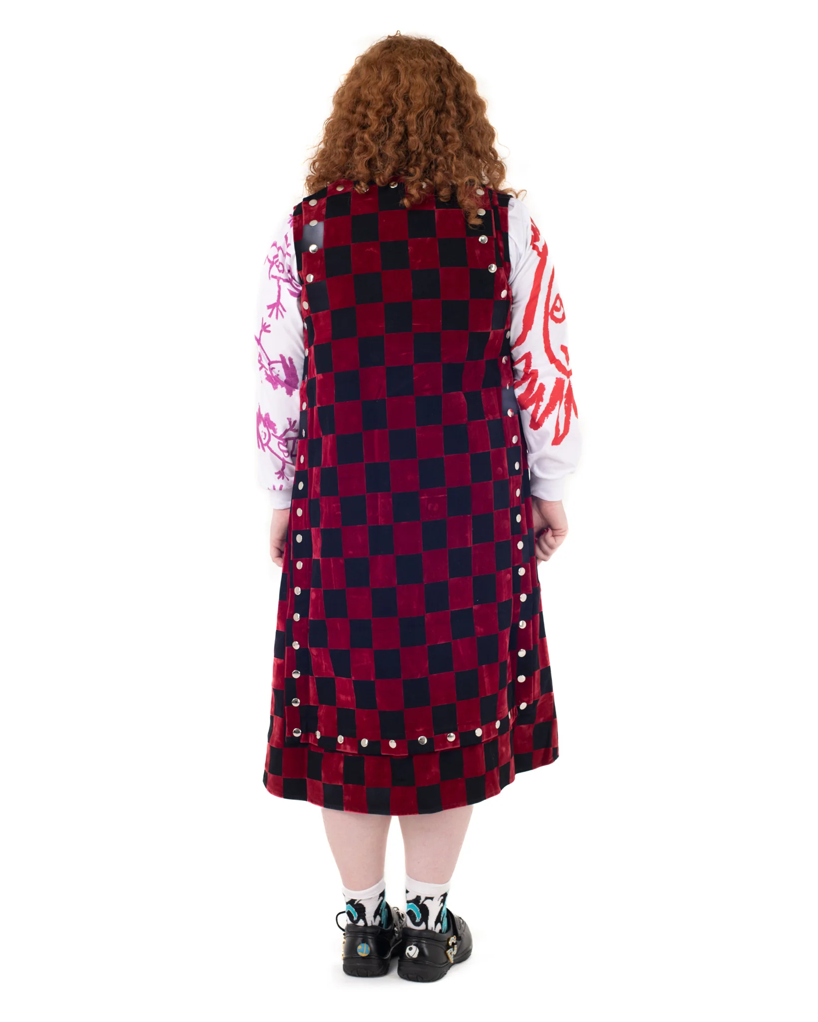 Ping Wrap Dress in Red Flock - Image 3