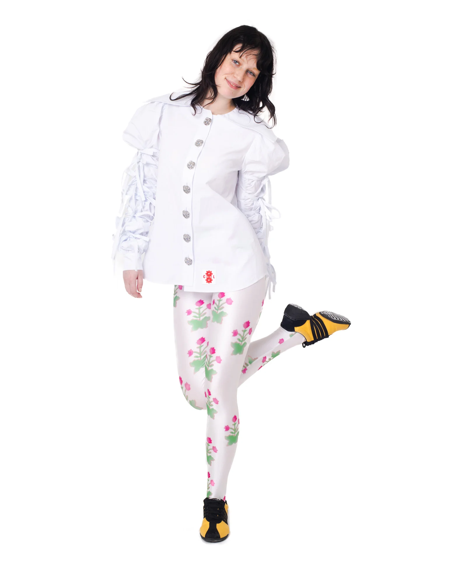 Pink Flower Pot Leggings - Image 2