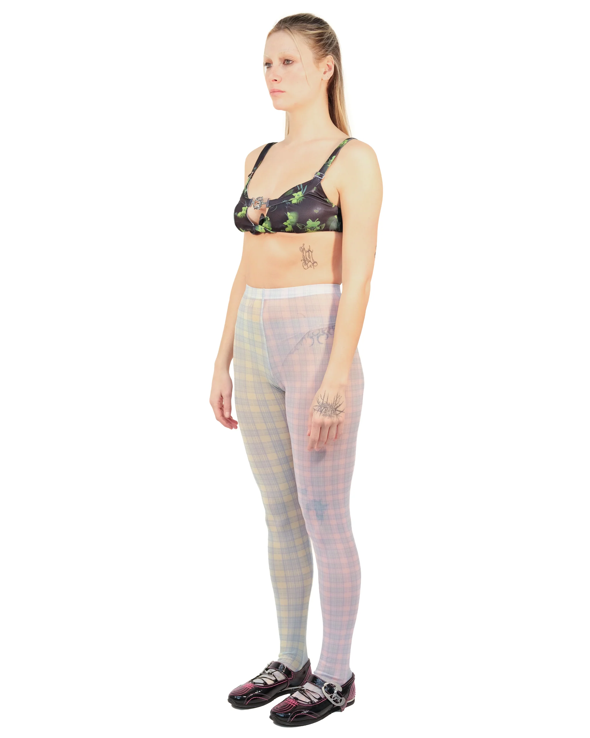 Plaid Mesh Leggings - Image 2
