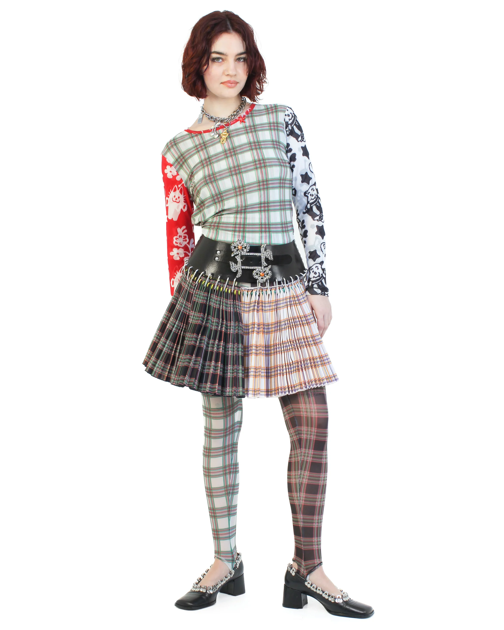 Plaid Palooza Fitted Mesh Top - Image 2
