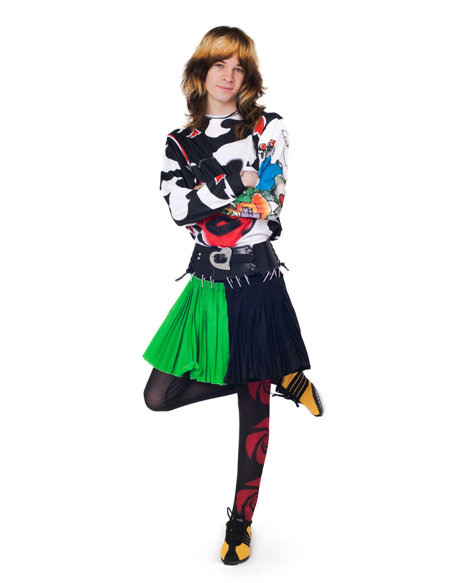 Red Head Black Hat Oversized Jersey Top - Image 2