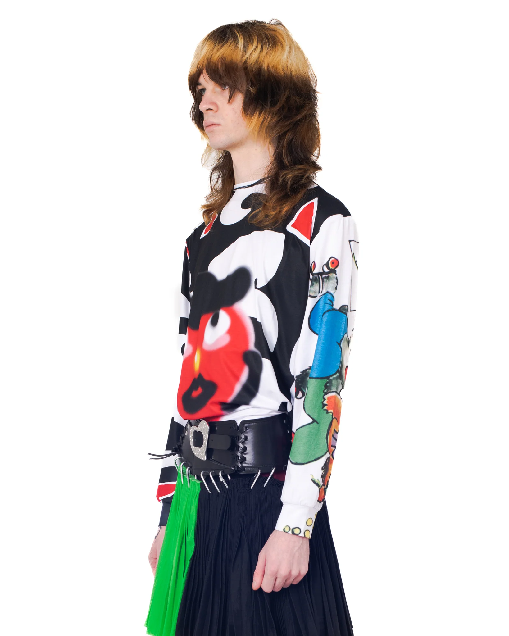 Red Head Black Hat Oversized Jersey Top - Image 4