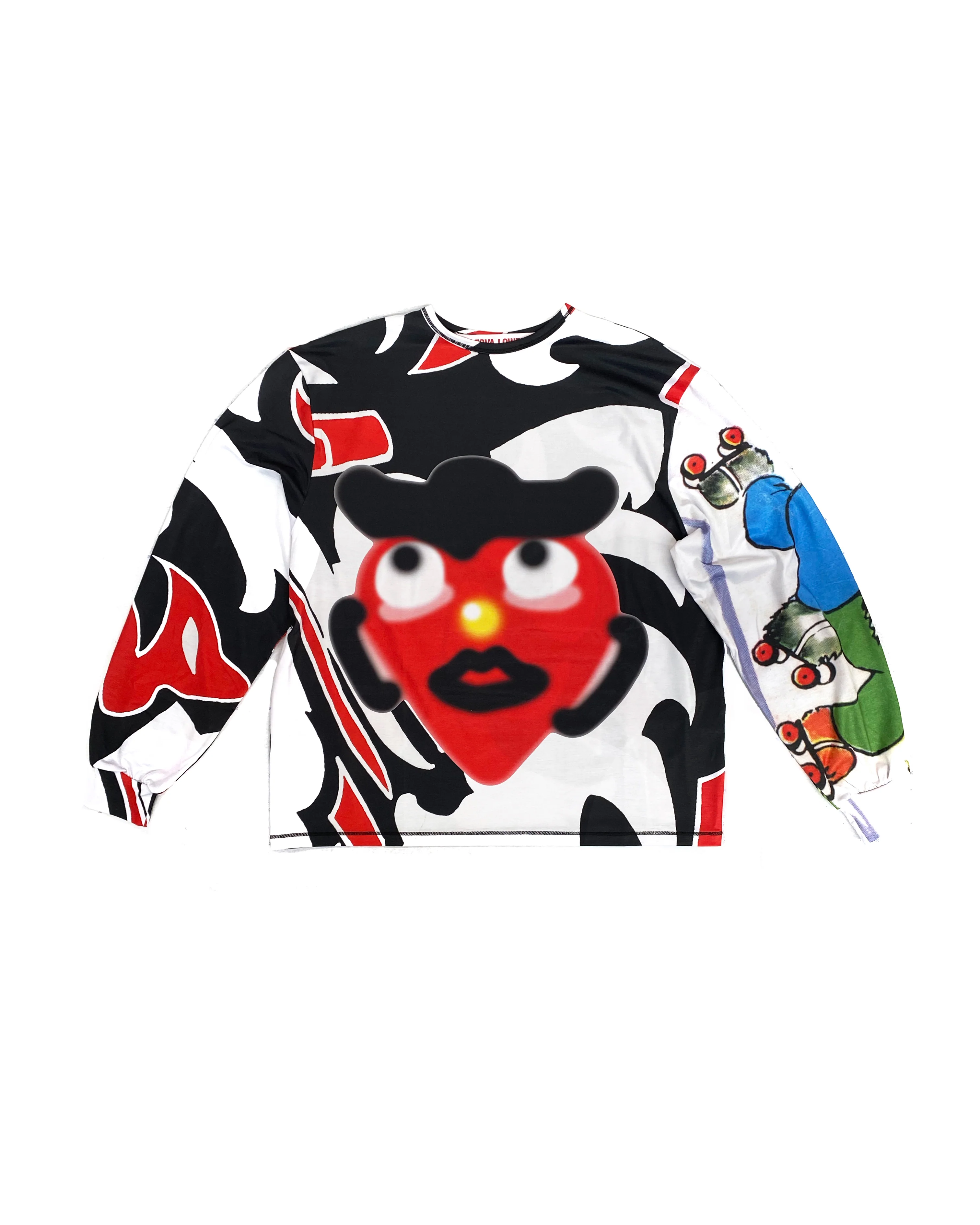 Red Head Black Hat Oversized Jersey Top - Image 5