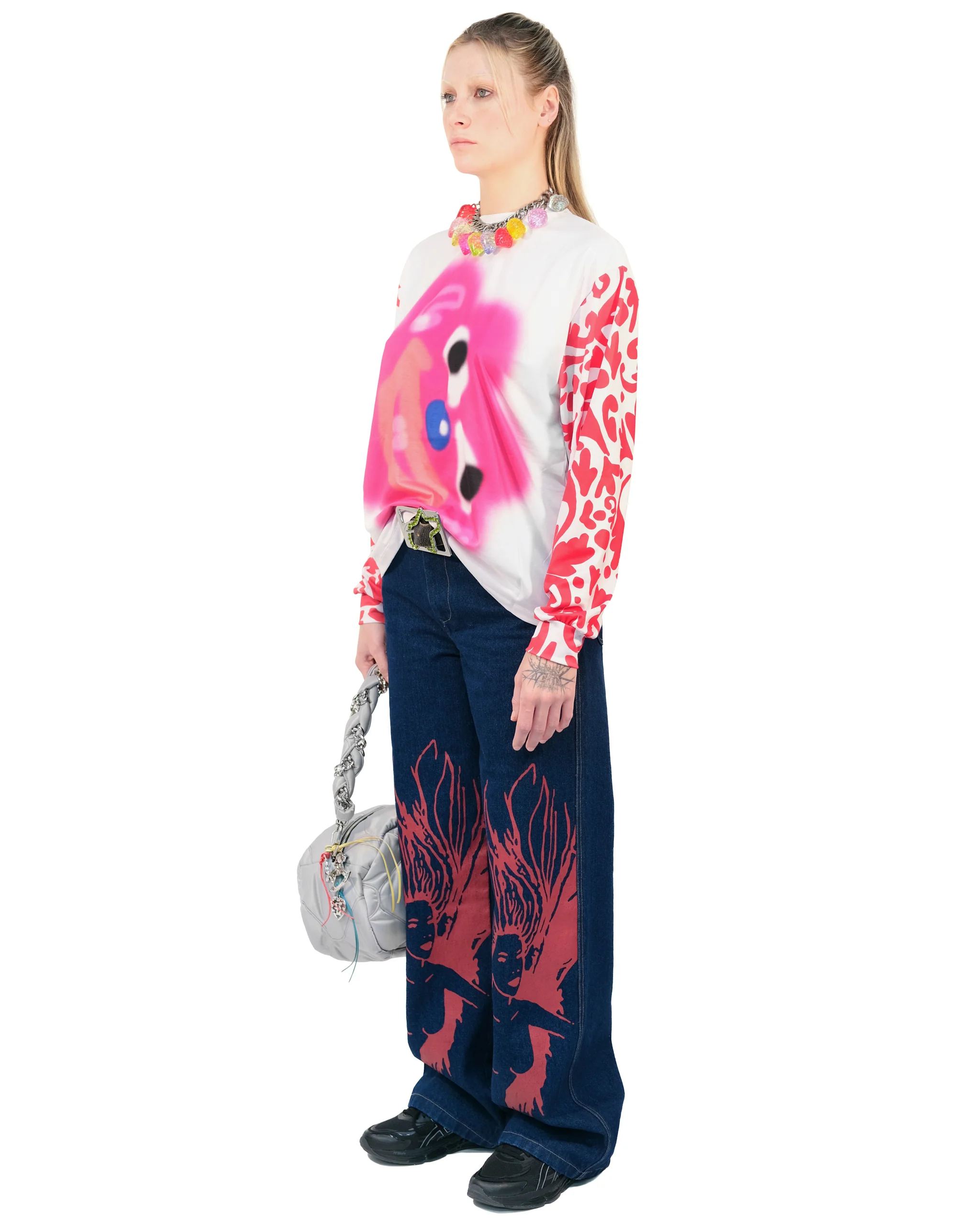 Red Monkey Oversized Jersey Top - Image 2