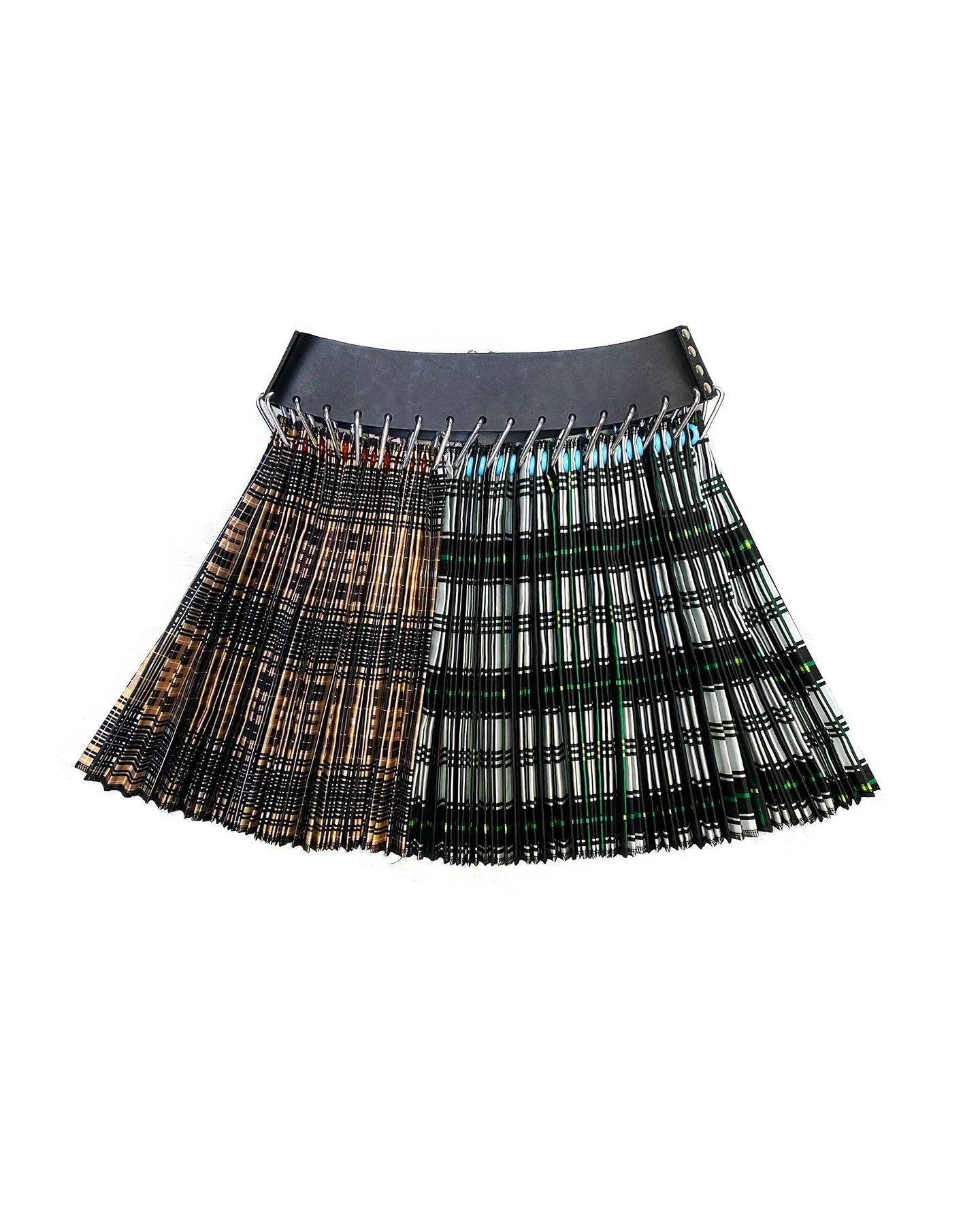 Split Plaid Mini Skirt - Image 2
