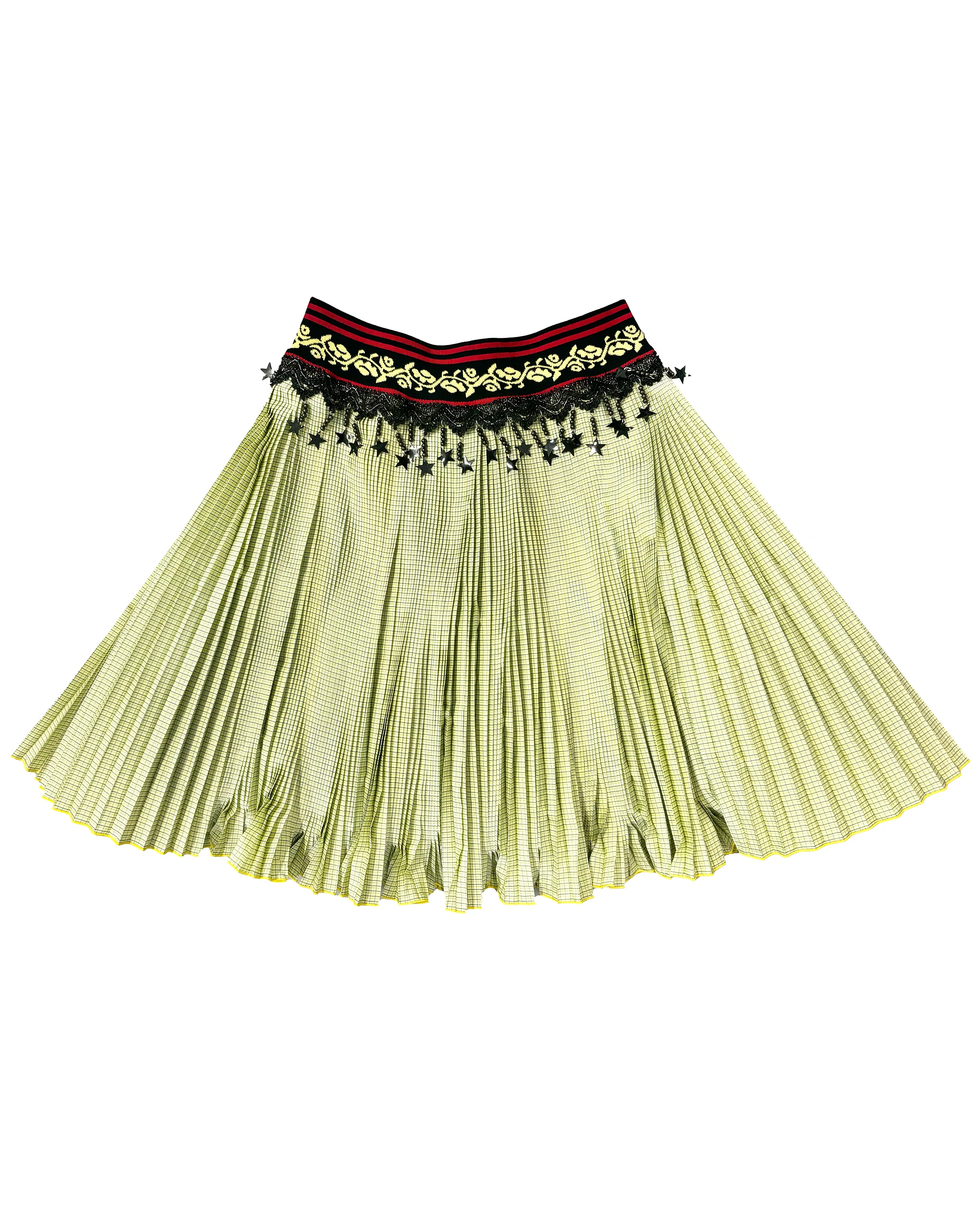 Stacey Yellow Knitted Pleated Knee Skirt - Image 4