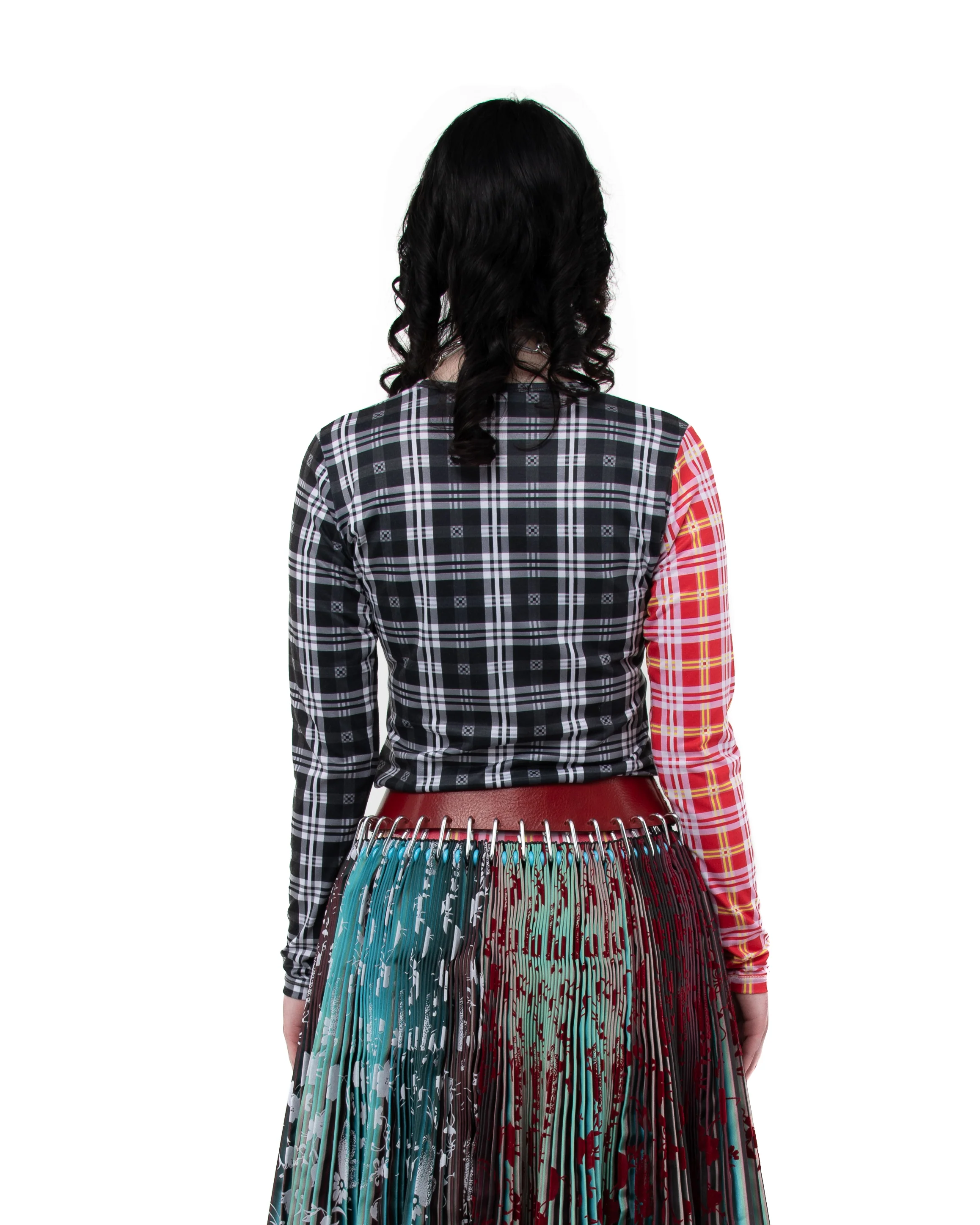 Tartan Girl Fitted Jersey Top - Image 3