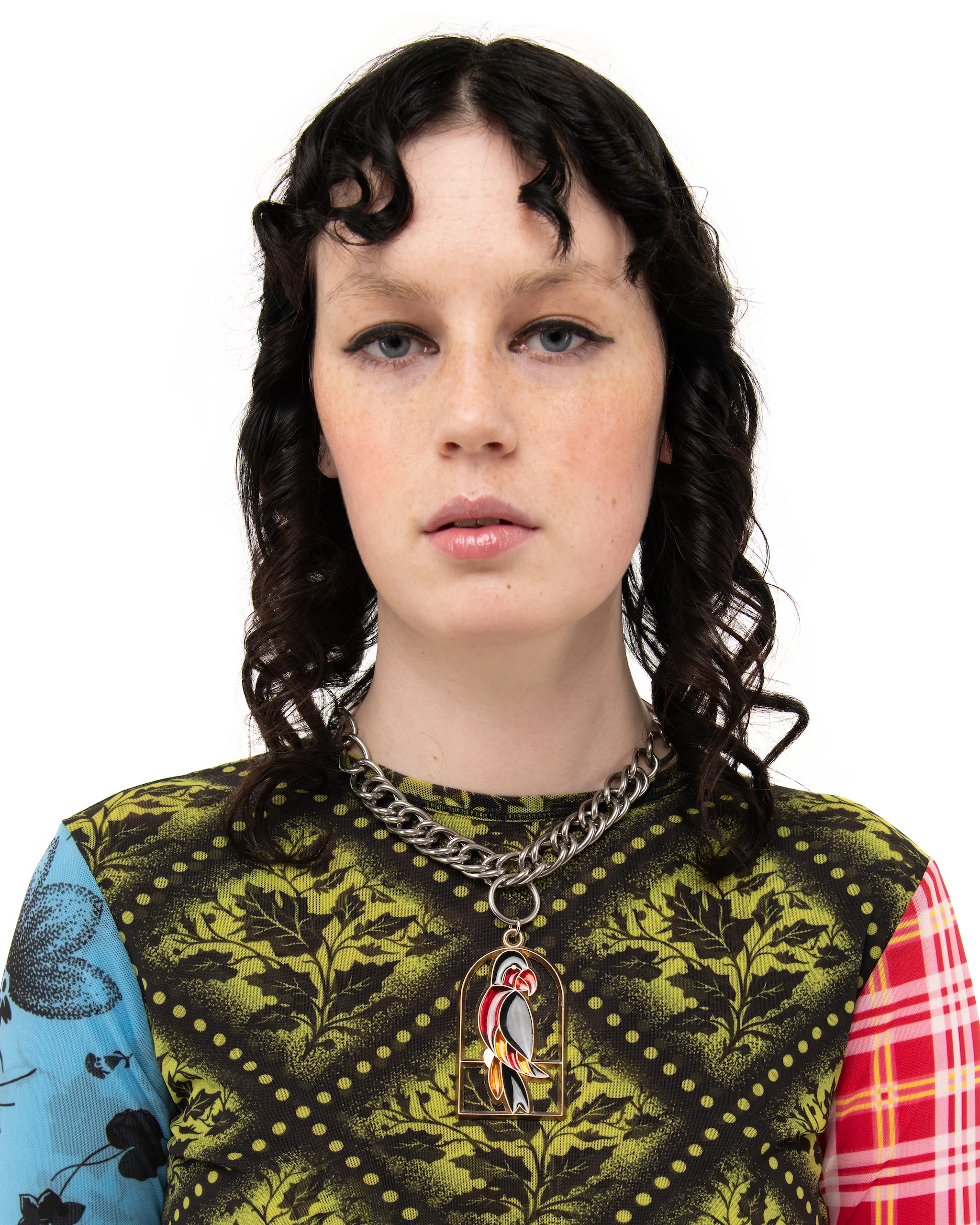 Vintage Stain Glass Bird Charm Necklace - Image 2
